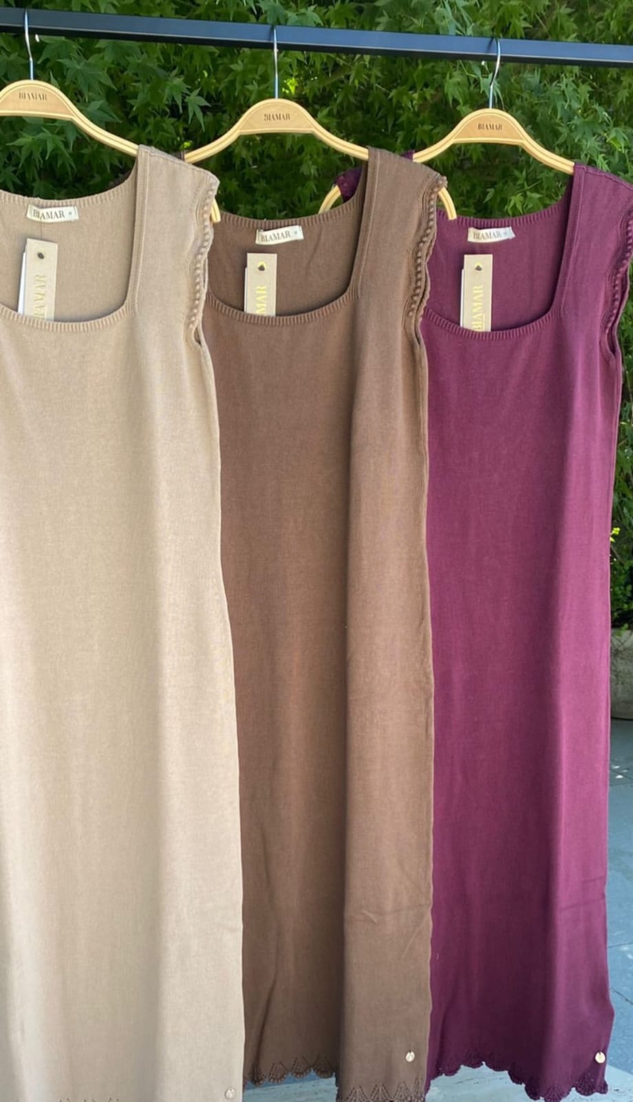 Vestido midi em algodão com detalhes em ponto araucária Biamar 12452