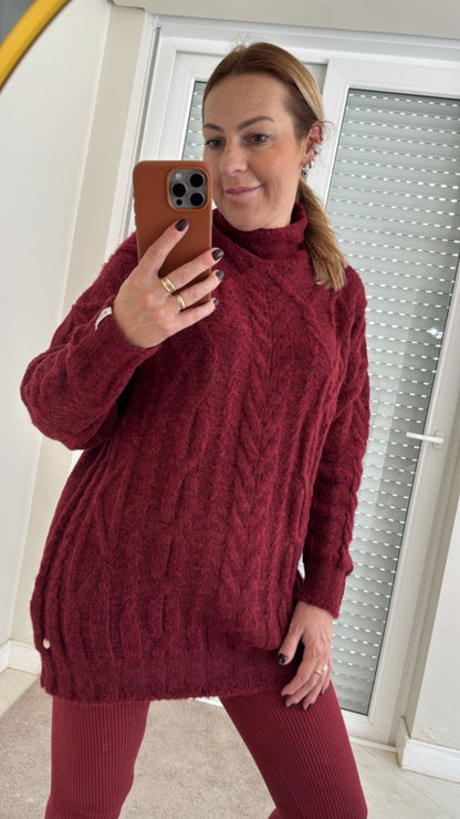 Blusa alongada com tecimento em tranças Biamar 12455