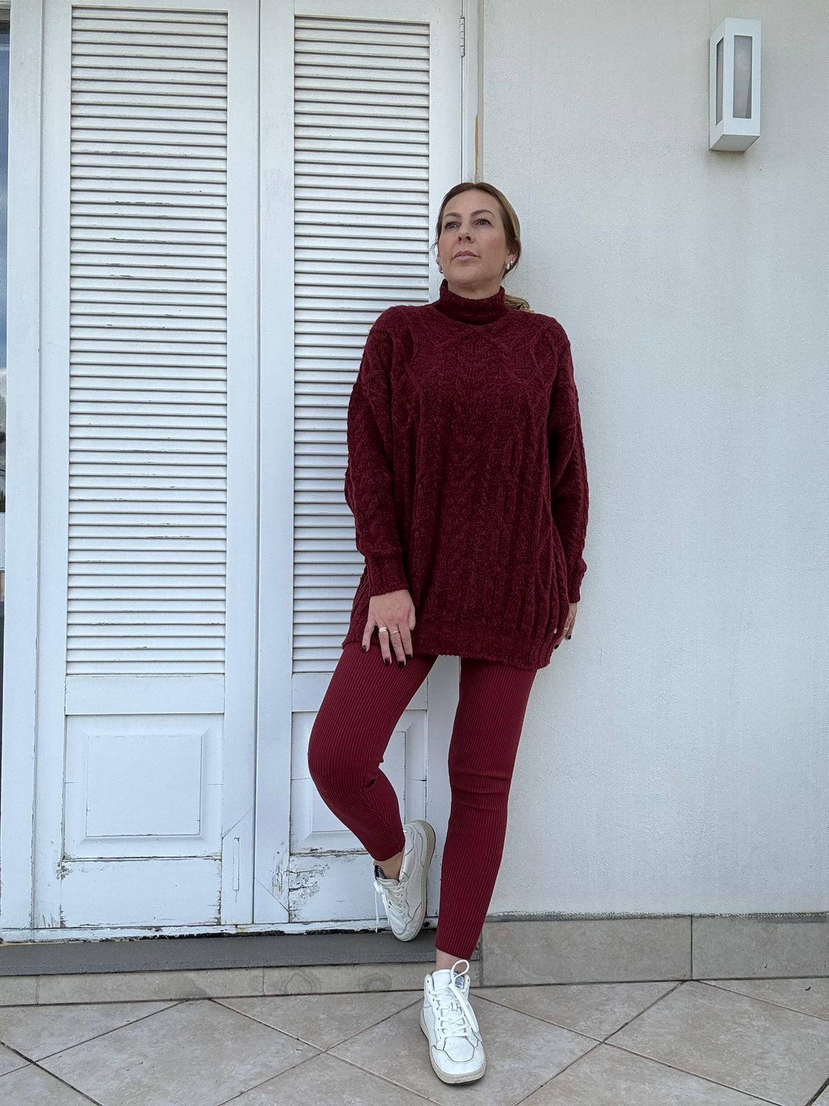Blusa alongada com tecimento em tranças Biamar 12455