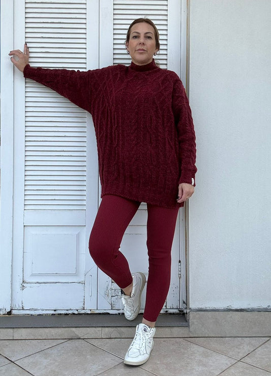 Blusa alongada com tecimento em tranças Biamar 12455