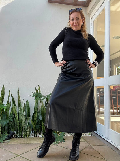 Saia Couro Eco Modelo Croco