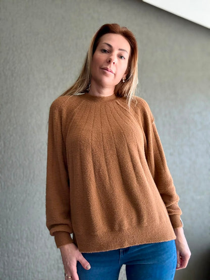 Blusa fio pluma Biamar manga raglan 12443