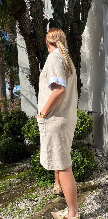 Vestido com bolsos aplicados Biamar 12270