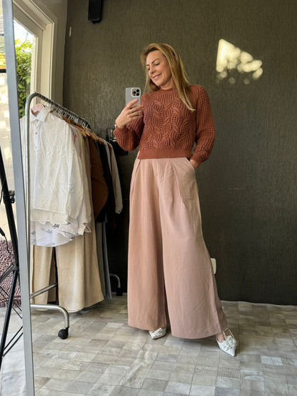 CALÇA PANTALONA COM PREGAS E BOLSOS FACA BIAMAR 12045
