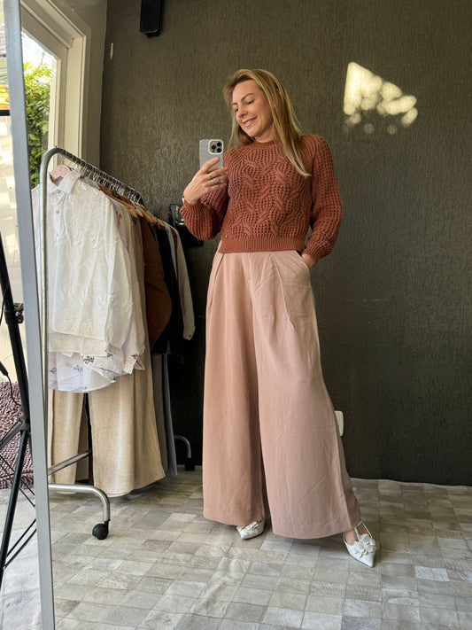 CALÇA PANTALONA COM PREGAS E BOLSOS FACA BIAMAR 12045