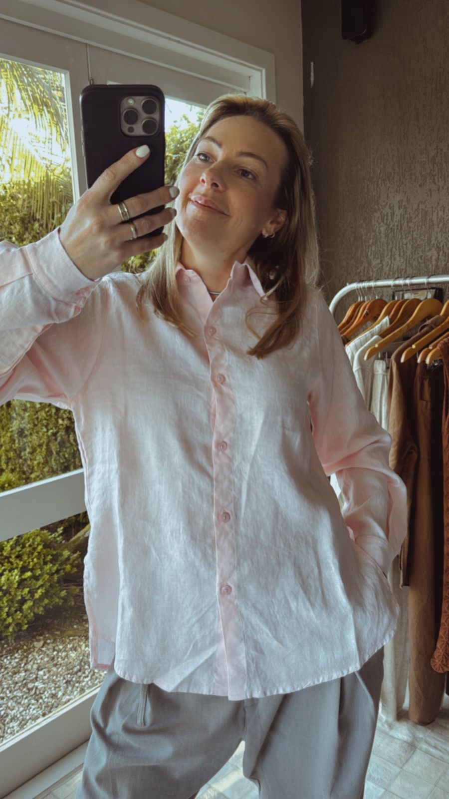 CAMISA BIAMAR MULLET DE LINHO COM MANGAS DE CAVA POSTA
