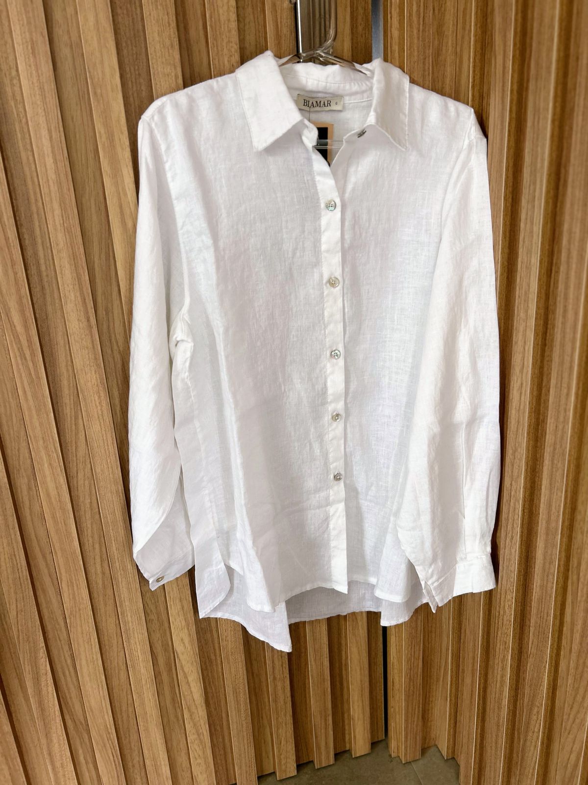 CAMISA BIAMAR MULLET DE LINHO COM MANGAS DE CAVA POSTA