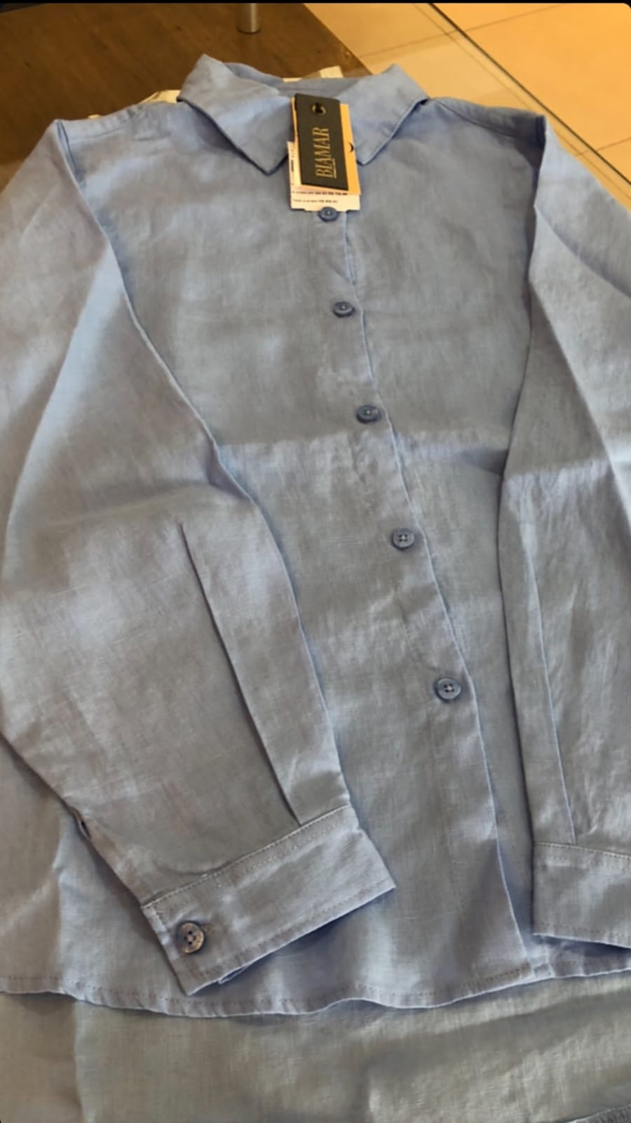 CAMISA BIAMAR MULLET DE LINHO COM MANGAS DE CAVA POSTA