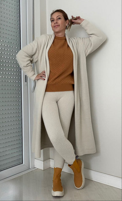Casaco midi em fio pluma exclusivo Biamar 12484