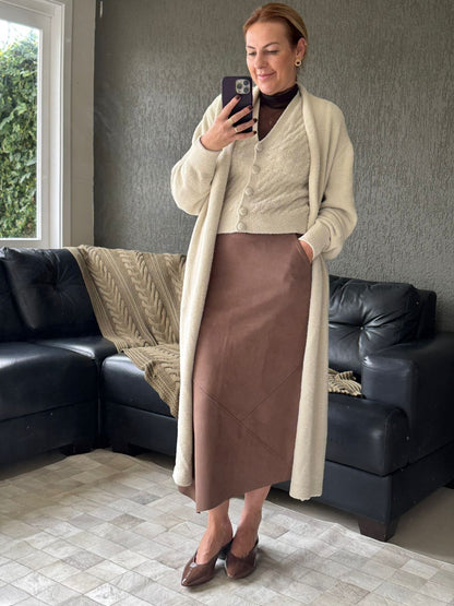 Casaco midi em fio pluma exclusivo Biamar 12484