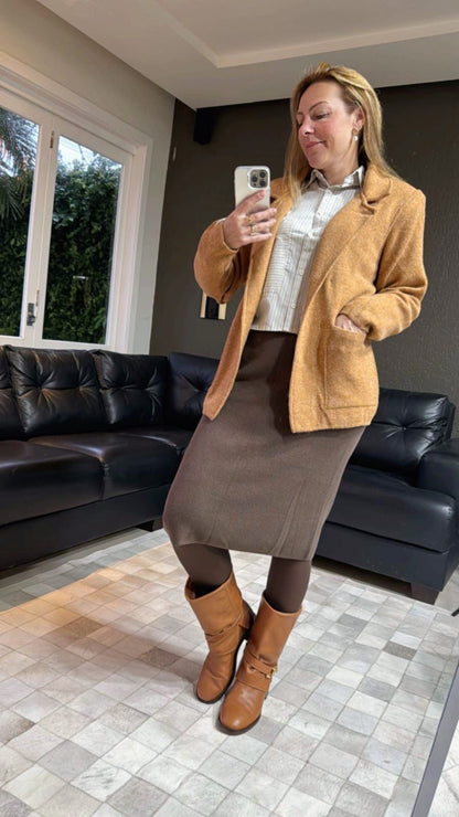 Blazer com ombreira e bolso Biamar  11653
