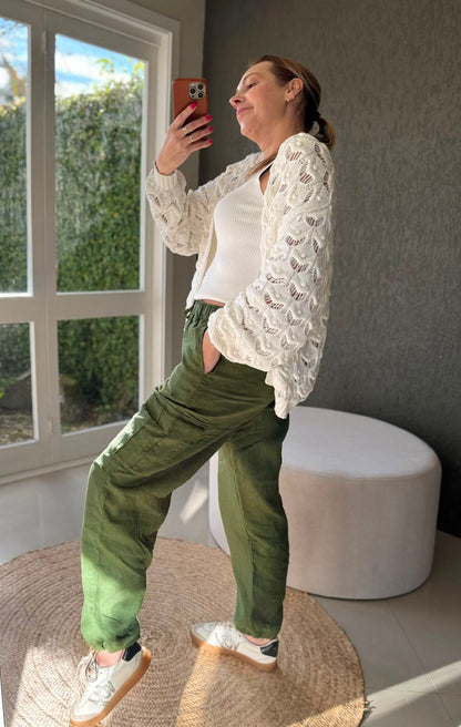 Calça cargo 100% linho Biamar 12274