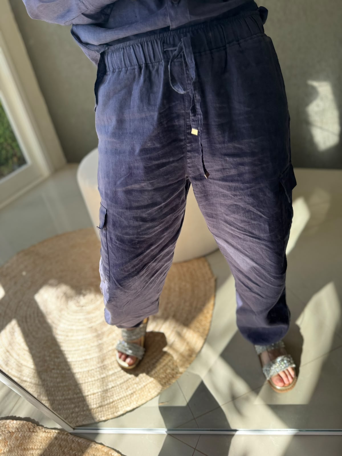 Calça cargo 100% linho Biamar 12274