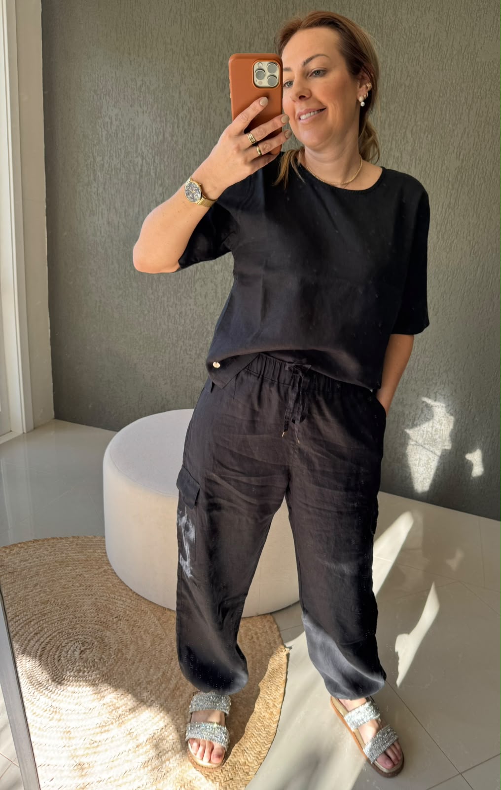 Calça cargo 100% linho Biamar 12274