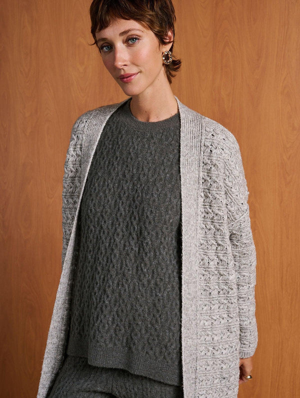 BLUSA ALONGADA OVERSIZED COM GOLA REDONDA E PONTO EM TRANÇA BIAMAR