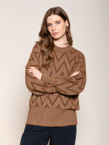 Blusa alongada com padronagem geométrica Biamar 12511