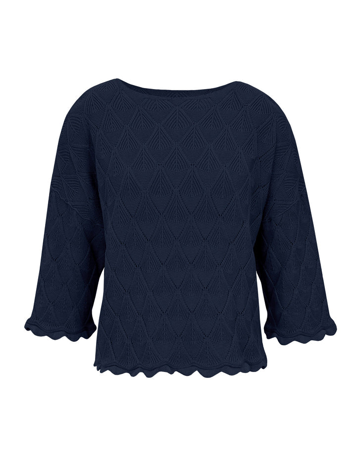 BLUSA EM ALGODÃO COM TRAMA DETALHADA E BARRA ONDULADA BIAMAR 11981
