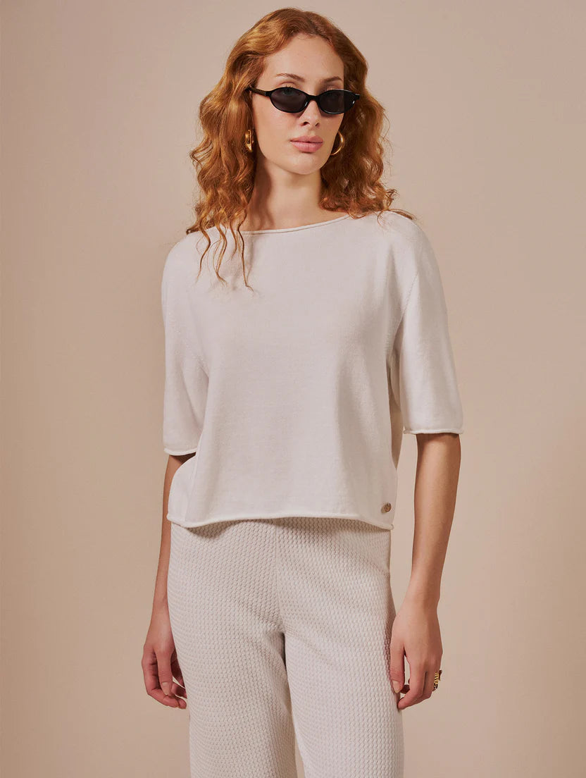Blusa básica com decote canoa Biamar 12535