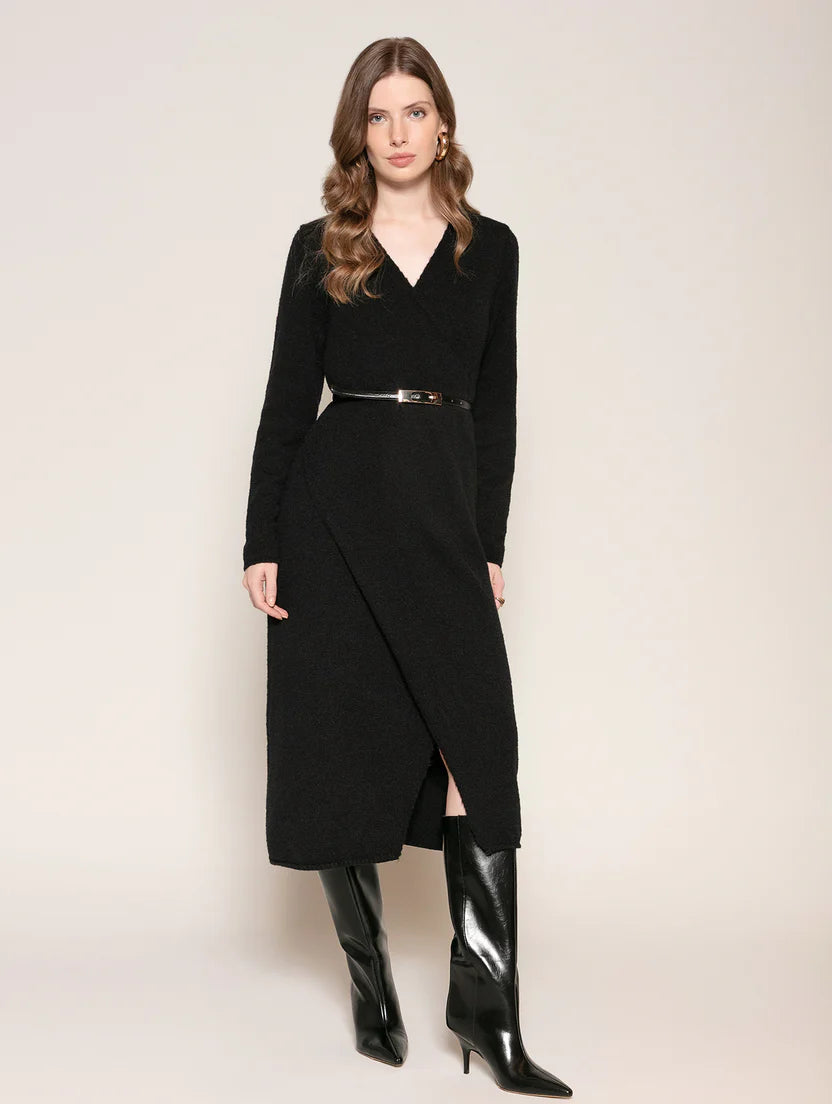 Vestido midi com detalhe de transpasse Biamar 12509