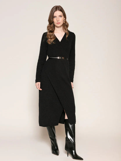 Vestido midi com detalhe de transpasse Biamar 12509
