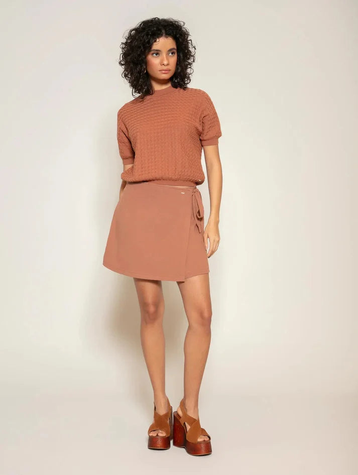 SHORT SAIA EM VISCOLINHO COM AMARRAÇÃO LATERAL BIAMAR 12068