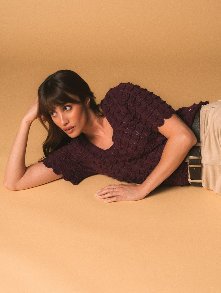 Blusa de algodão em ponto araucária Biamar 12444