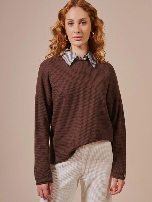 Blusa com tecimento zigue-zague Biamar 12499