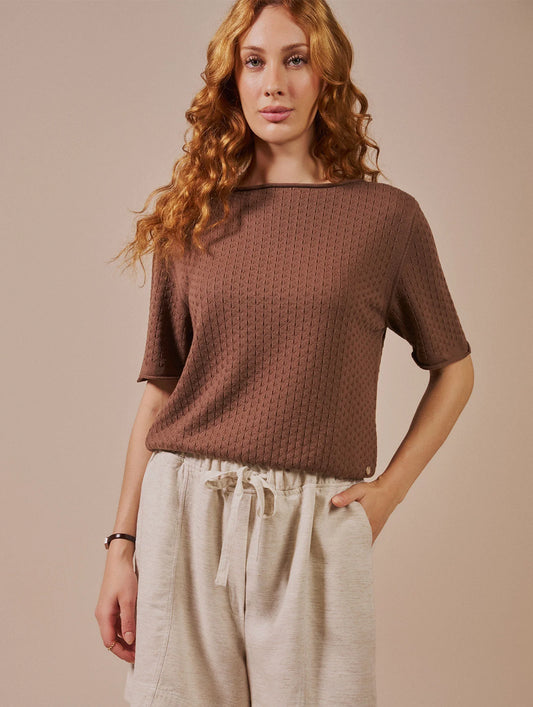 Blusa com tecimento detalhado Biamar 12504