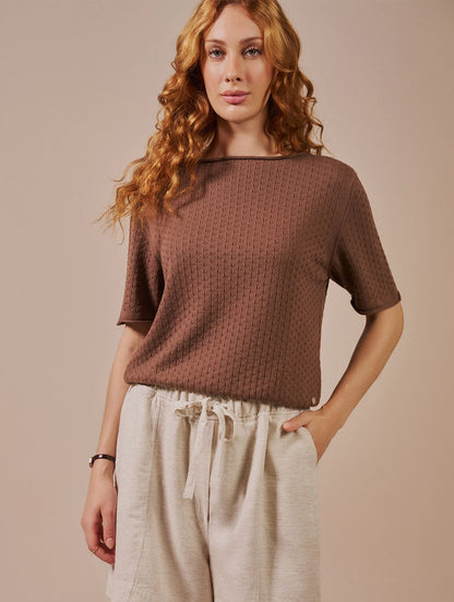 Blusa básica com decote canoa Biamar 12535