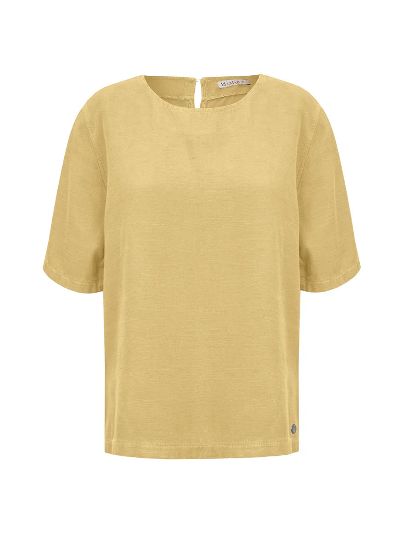 BLUSA DE GOLA REDONDA COM FENDAS E MANGAS CURTA BIAMAR