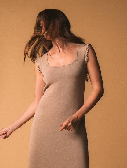 Vestido midi em algodão com detalhes em ponto araucária Biamar 12452
