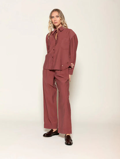 Camisa com detalhe em elástico e botão Biamar 12240