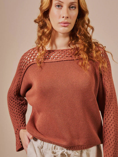 Blusa com detalhe de ponto vazado Biamar 12566