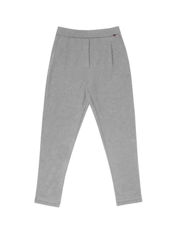 CALÇA DE ALGODÃO ESTILO ALFAIATARIA COM BOLSO FACA E BARRA ALONGADA NA PARTE DE TRÁS BIAMAR