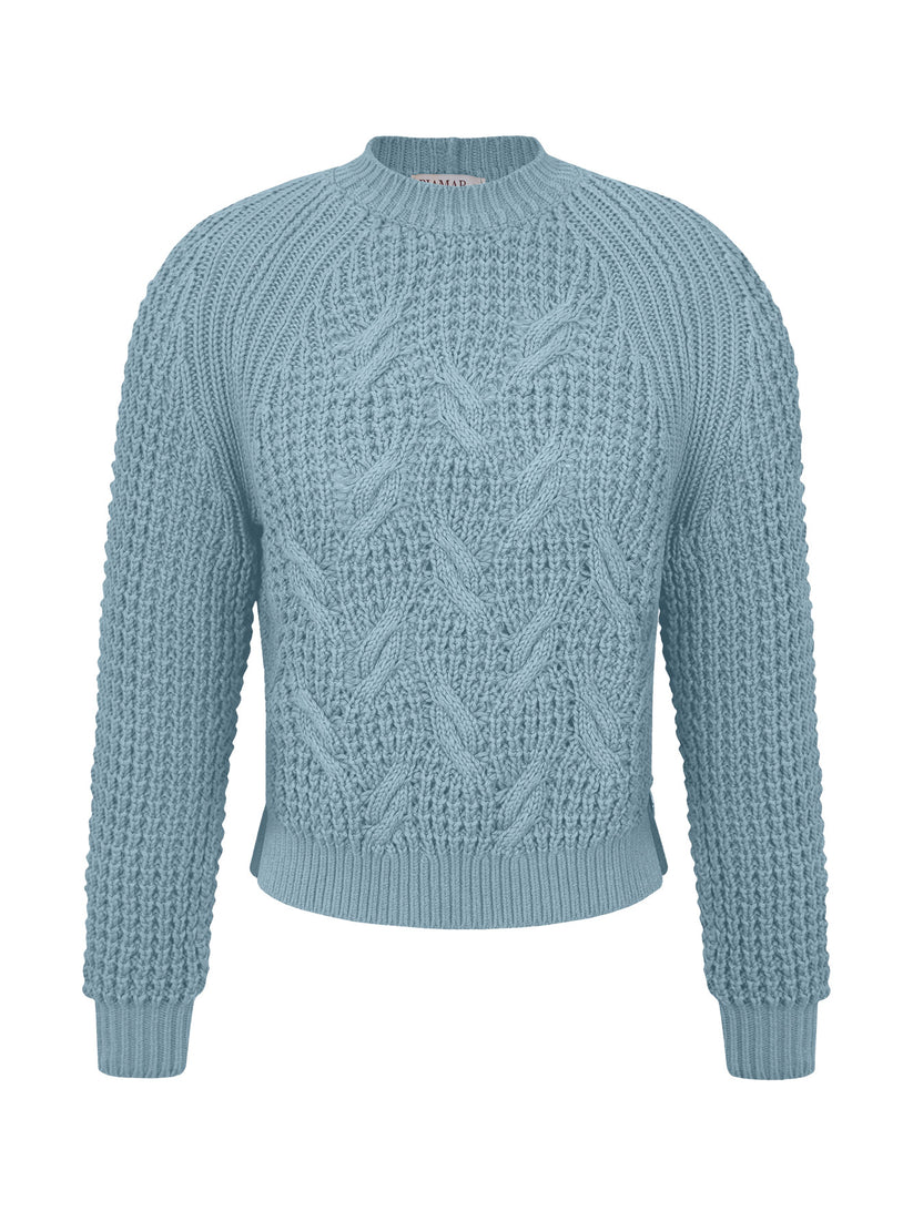 BLUSA DE ALGODÃO COM TECIMENTO DE FOLHAS E MANGAS DE CAVA RAGLAN BIAMAR 11928