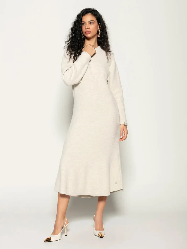 Vestido midi com decote redondo e mangas de cava posta Biamar 12197