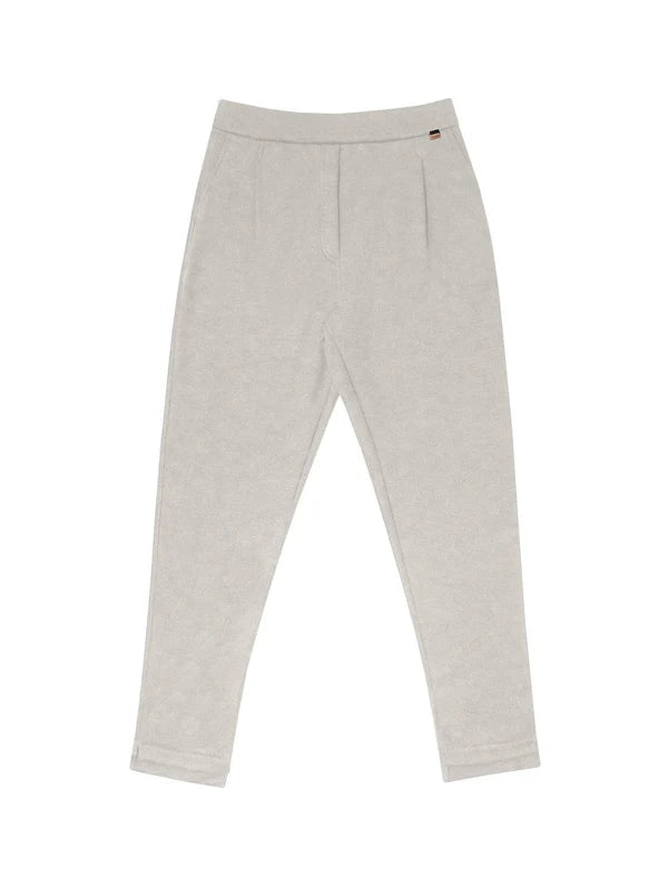 CALÇA DE ALGODÃO ESTILO ALFAIATARIA COM BOLSO FACA E BARRA ALONGADA NA PARTE DE TRÁS BIAMAR