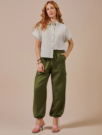 Calça cargo 100% linho Biamar 12274