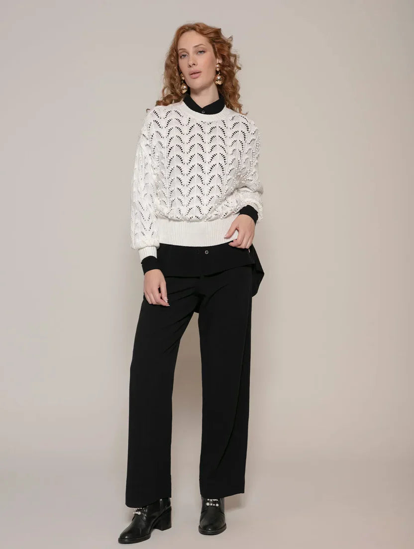 Blusa em algodão com ponto vazado Biamar 12186