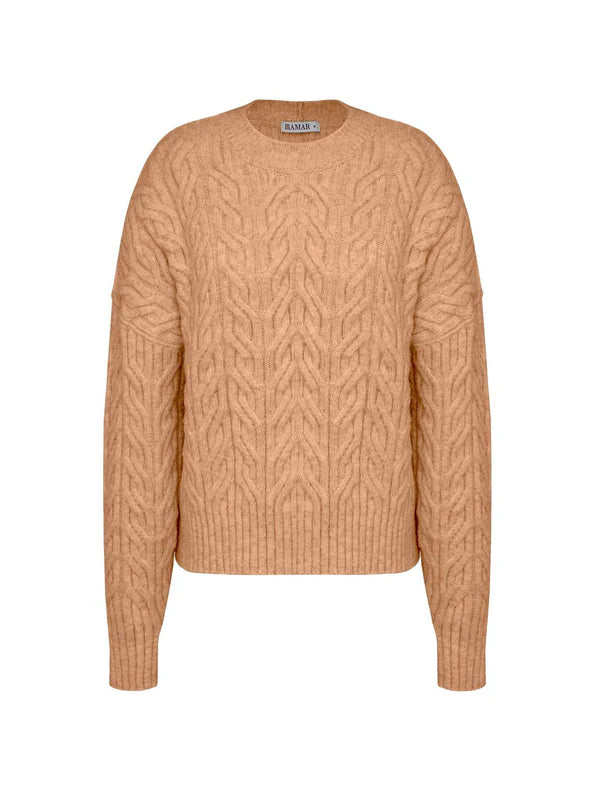 BLUSA COM TECIMENTO EM TRANÇAS E GOLA REDONDA BIAMAR