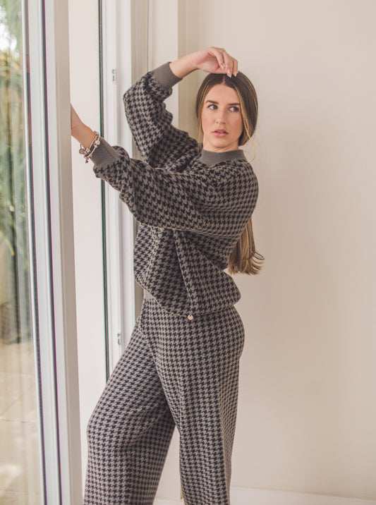 BLUSA BIAMAR EM ESTAMPA PIED DE POULE